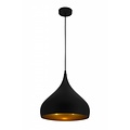 Sfeervolle hanglamp druppel zwart, koper, bruin 32 cm breed