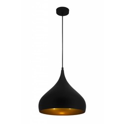 Lampe suspendue d'ambiance goutte noir, cuivre, marron 32 cm de large