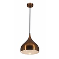 Fantasia RONIN hanglamp in druppelvorm, koffiebruin metaal met gouden binnenkant, Ø32 x H24 cm