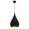 Fantasia RONIN drop-shaped pendant lamp in black/gold, Ø25 cm, E27 socket, bulb not included