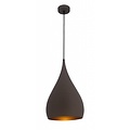 Druppel hanglamp zwart, koper, koffiebruin 25 cm breed