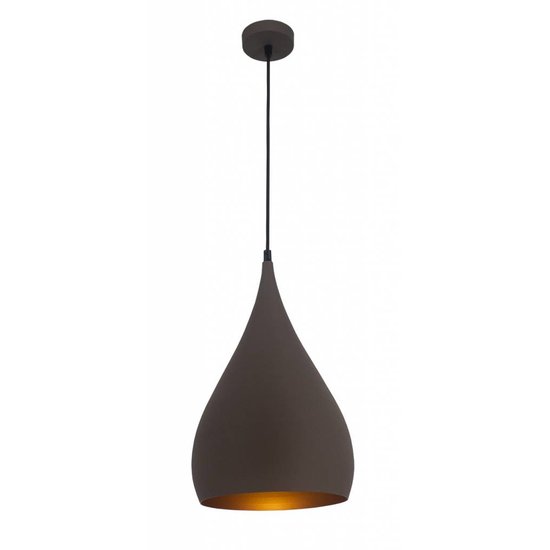 Tropfen-Hängelampe schwarz, kupfer, kaffeebraun 25 cm breit