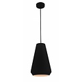 Fantasia pendant lamp with conical shade in black metal and E27 fitting, diameter Ø20 cm, drop height up to 155.5 cm