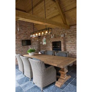 Hanglamp landelijke stijl glas ketting 150cm lang E27x5