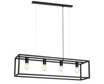Fantasia Kago pendant lamp with 4 E27 sockets, steel in old copper, ruggine and black, 100 x 25 cm, adjustable cables