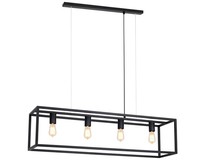 Landelijke hanglamp eettafel zwart, ruggine, koper 1m