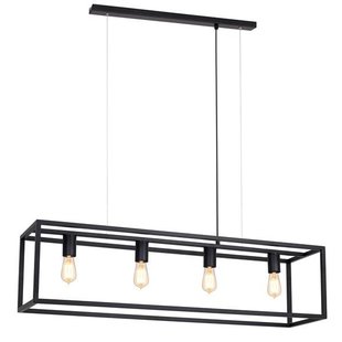 Landelijke hanglamp eettafel zwart, ruggine, koper 1m