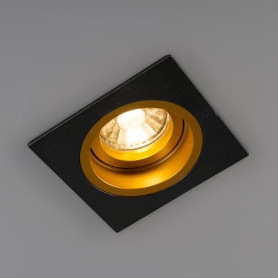 Einbaustrahler quadratisch schwarz gold GU10