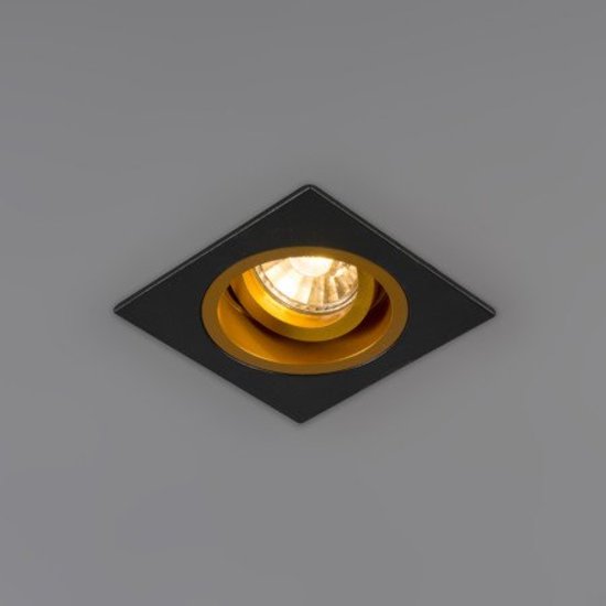 Einbaustrahler quadratisch schwarz gold GU10