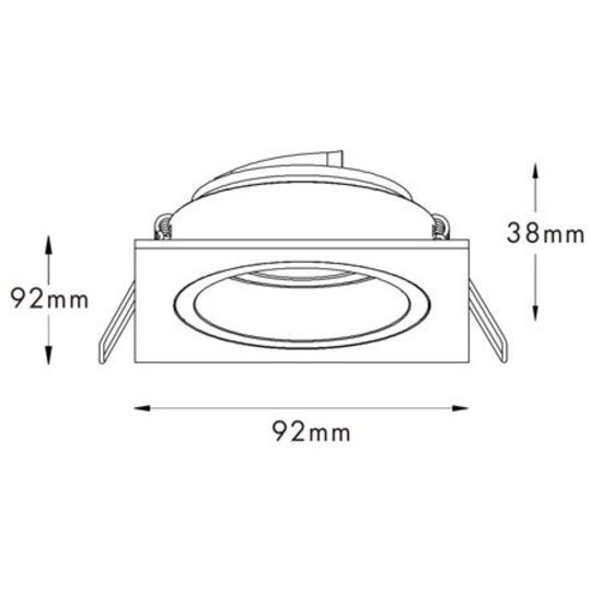 Einbaustrahler quadratisch schwarz gold GU10