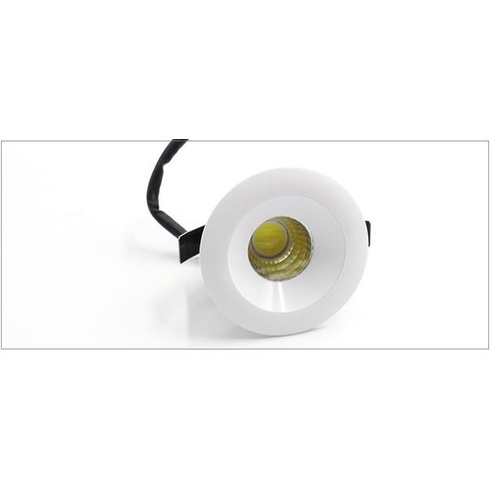 Downlight cutout 40 mm IP44 redondo, cuadrado 3W LED