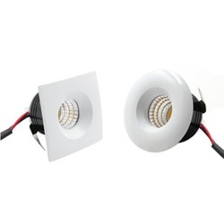 Downlight cutout 40 mm IP44 redondo, cuadrado 3W LED