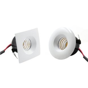 Downlight cutout 40 mm IP44 redondo, cuadrado 3W LED