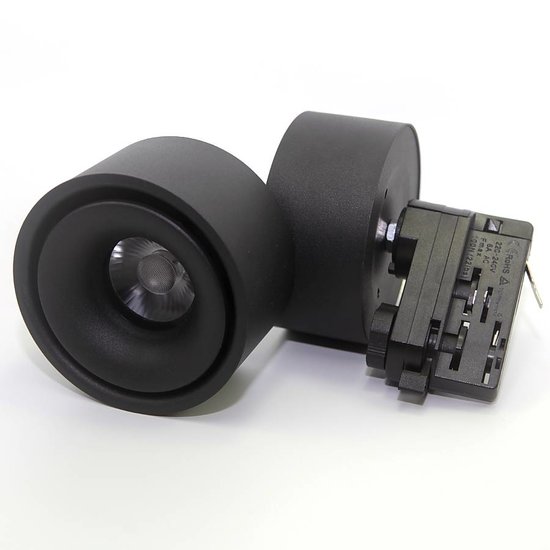 LED spot op rail design wit of zwart 9W