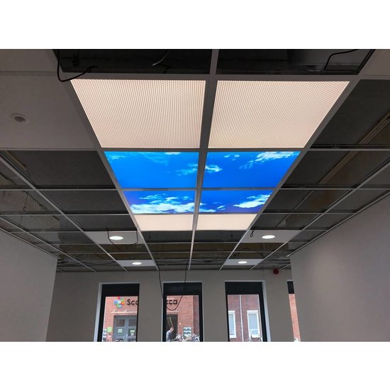 Plafond lumineux ciel LED 120x120cm (2x 60x120cm, 2x60W)