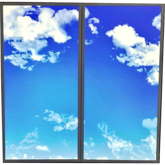 Plafond lumineux ciel LED 120x120cm (2x 60x120cm, 2x60W)