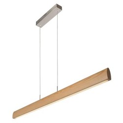 Büro-Hängeleuchte Holz 125, 185 cm LED dimmbar
