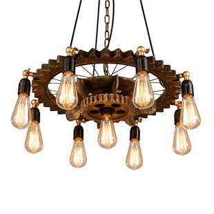 Suspension type industriel bois 65 cm