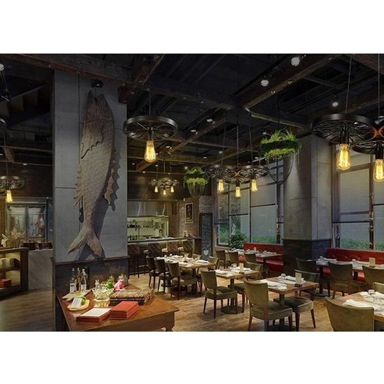 Wheel becomes industrial pendant light for LED lighting