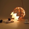 Flower pendant light wood 25 cm diameter