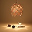 Flower pendant light wood 25 cm diameter