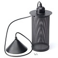 Industriele pendellamp zwart met gaten