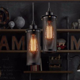 Industrial hanging light black with holes