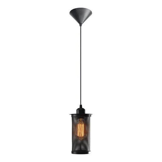 Industriele pendellamp zwart met gaten
