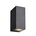 Wandlamp buiten up down zwart of wit 2x spotje