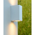 Wandlamp buiten up down zwart of wit 2x spotje