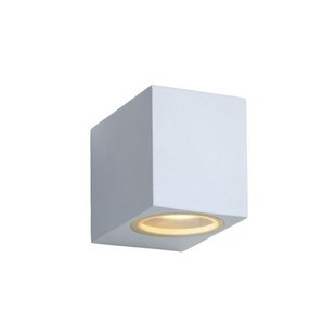 Strakke wandlamp buiten down met spotje