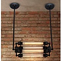 Homelighting Toro hanglamp industrieel zwart 550mm met 4 glazen kokers, 4x E27 fitting, lampen niet inbegrepen