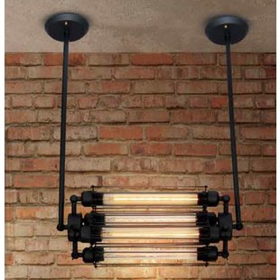 Stoere hanglamp zwart 550mm 4 lampen