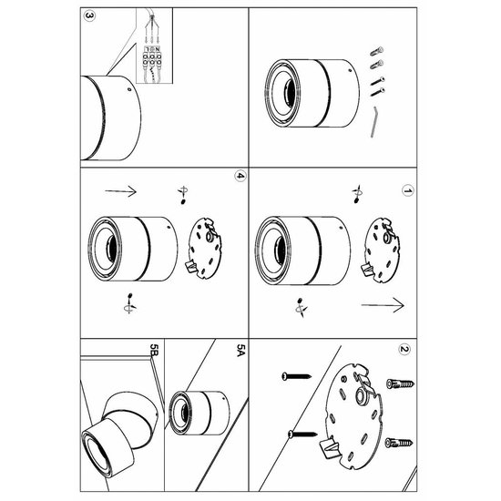 Plafonnier LED blanc orientable 9W 103mm haut