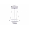 Fantasia Annu hanglamp 2 ringen wit, Ø 40 en 30 cm, 36W LED 3000K, 1260 lumen, dimbaar, energieklasse F