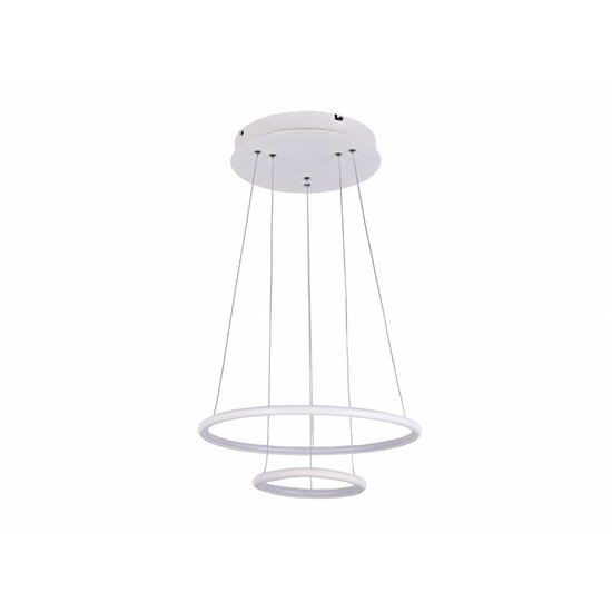 Fantasia Annu pendant lamp with 2 rings (Ø 40 and 30 cm), white, 36W LED, 1260 lumen, 3000K, dimmable