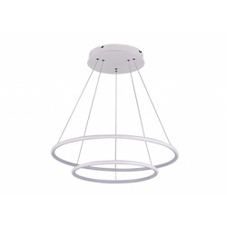 Fantasia Annu hanglamp met 2 ringen, wit, 60 cm, dimbaar