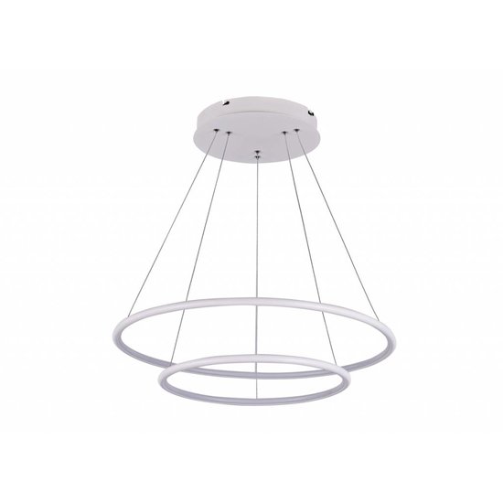 Fantasia Annu pendant light with 2 rings (40 and 60 cm), white, 53W SMD LED 3000K, 3445 lumens, dimmable, adjustable height
