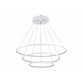 Fantasia Annu suspension avec 3 anneaux, noir, 80 cm, 99W LED 3000K, 6435 lumens, dimmable
