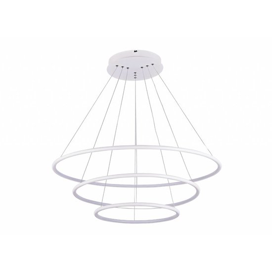Fantasia Annu Pendelleuchte mit 3 Ringen, schwarz, 80 cm, 99W LED 3000K, 6435 Lumen, dimmbar