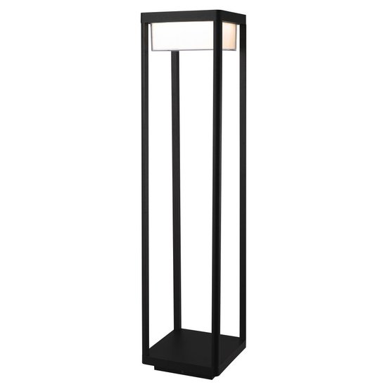 Fantasia Neres terrace lamp, black metal, 80 cm tall, LED 9 W, 1100 lumens, 3000K warm white, IP65 waterproof, 220 V