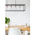 Lampe suspendue de table à manger noire avec 5 points lumineux