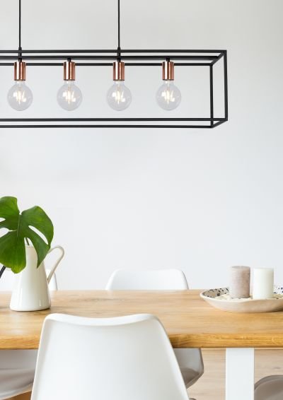 Nieuw Eettafel hanglamp zwart met 5 lichtpunten | Myplanetled BQ-24