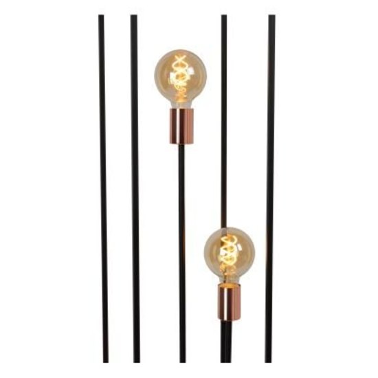 Schwarze Stehlampe für 3 Lampen