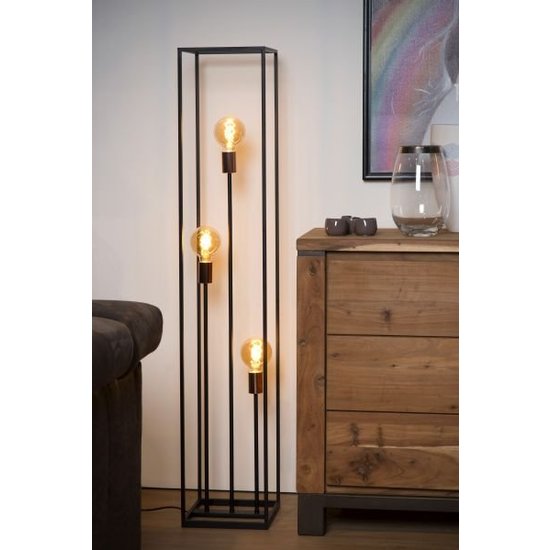 Black floor lamp for 3 lamps