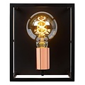 Cube wall lamp black E27 lamp base