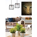 Cube hanging lamp black E27 lamp base