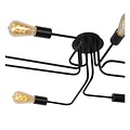 Plafón de techo de 8 brazos negro