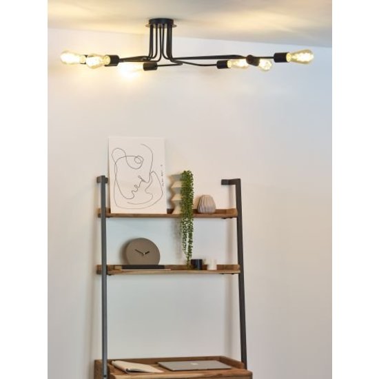 Plafonnier à 8 bras noir