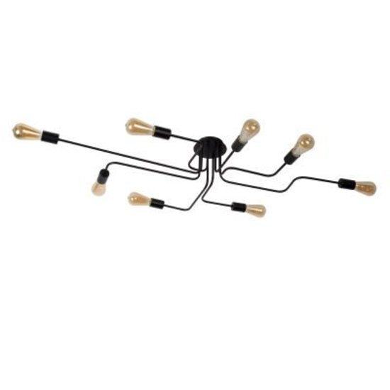 Plafondlamp met 8 armen zwart
